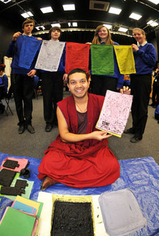 Description: Buddhist monks at Redcar Community College - Image 6