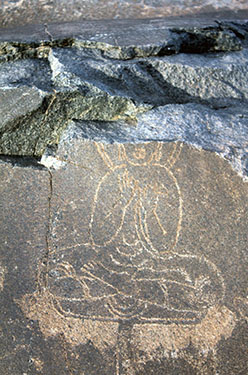 Destroyed Buddhist petroglyphs from Chilas, Pakistan, in September 2014 (Provided by Hazara University) 