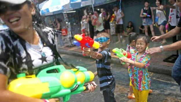 Buddhist New Year celebrations have begun in a number of nations across South East Asia, with lively water-throwing festivities.