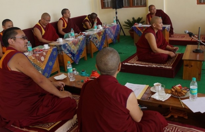 A candidate during the first day of this year's Geshema examinations held at Geden Choeling Nunnery in Dharamsala. From tnp.org