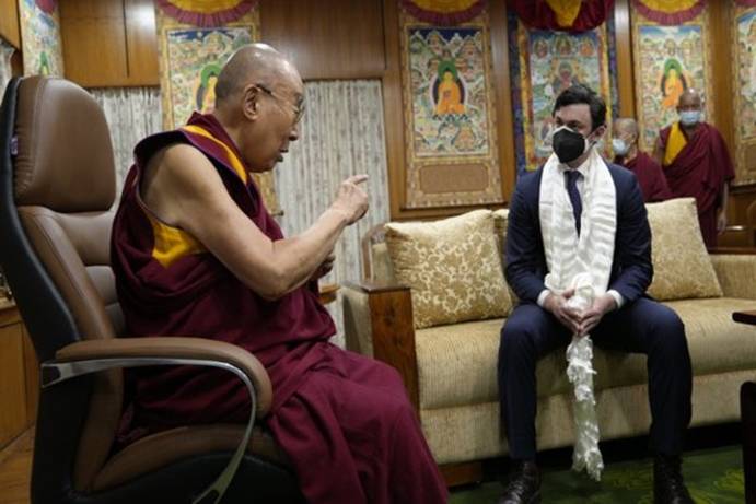 US Senator Jon Ossoff meets Dalai Lama in Dharamshala